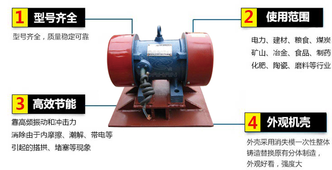 lzf倉壁振動器：1，型號齊全：型號齊全，質量穩定可靠。2，適用范圍：電力，建材，糧食，煤炭，礦山，冶金，食品，制藥，化肥，陶瓷，磨料等行業。3，高效：靠高頻振動和沖擊力消除由于內摩擦，潮解，帶電等引起的塔供，堵塞等現象。4，外觀機殼：外殼采用消失模一次性整體鑄造替換原有分體制造，外觀好看，強度大。